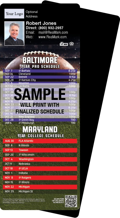 Football Schedules | ReaMark Real Estate Magnets